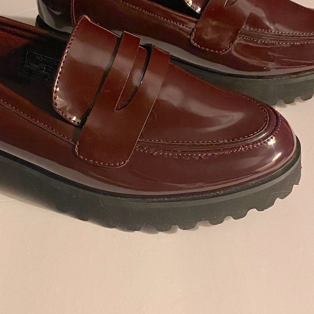 Jones New York Penny Loafer, Prizey, Faux Patent Leather,Wine, Sz 6.5, preppy - Picture 6 of 13